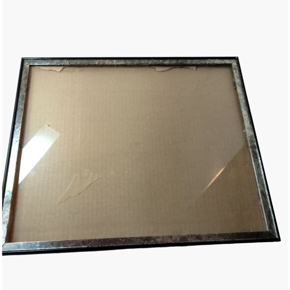 Silver Toned Metal Picture Art Frame  Glass Vintage Distressed Metallic 12 x 10 - Picture 2 of 6